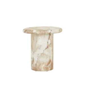 Lucia Curve Side Table - Faux Mocha Marble by GlobeWest, a Tables for sale on Style Sourcebook