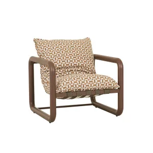 Frankie Tube Occasional Chair - Russet Geo - Bark by GlobeWest, a Outdoor Chairs for sale on Style Sourcebook