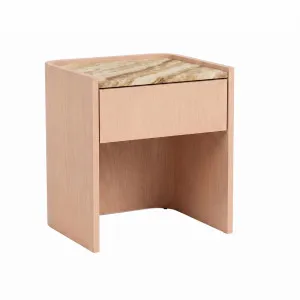 Elsie Bedside - Satin Onyx Travertine - Apricot by GlobeWest, a Bedside Tables for sale on Style Sourcebook
