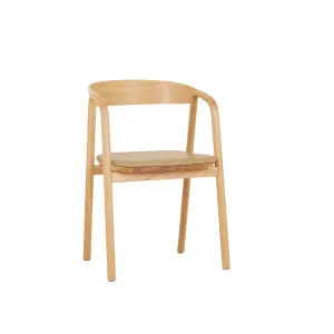Tolv Inlay Upholstered Dining Armchair - Arena Leather - Blonde Oak by Tolv, a Chairs for sale on Style Sourcebook