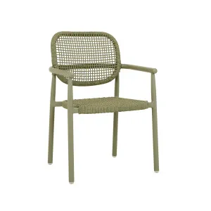 Valencia Weave Dining Armchair - Moss - Jungle Green by GlobeWest, a Chairs for sale on Style Sourcebook