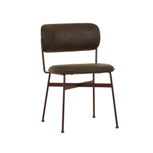 Piccolo Dining Chair - Vintage Matt Dark Brown PU - Matt Syrah by GlobeWest, a Chairs for sale on Style Sourcebook