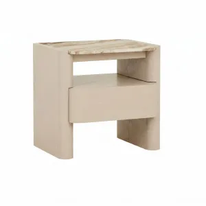 Floyd Marble Bedside - Onyx Travertine - Sunwash by GlobeWest, a Bedside Tables for sale on Style Sourcebook