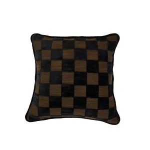 Enzo Check Square Cushion - Bronze by GlobeWest, a Cushions, Decorative Pillows for sale on Style Sourcebook