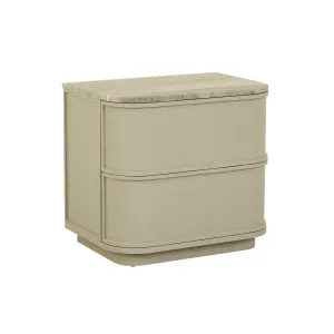 Miller Marble 2 Drawer Bedside - Porcini - Grey Travertine by GlobeWest, a Bedside Tables for sale on Style Sourcebook