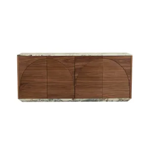 Archie Marble Buffet - Matt Ocean Marble - Walnut by GlobeWest, a Sideboards, Buffets & Trolleys for sale on Style Sourcebook