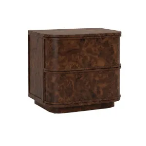Miller 2 Drawer Burl Bedside - Dark Burl by GlobeWest, a Bedside Tables for sale on Style Sourcebook