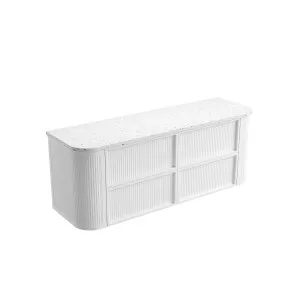 Ramee Fluted Wall Hung 1500mm Matte White Cabinet - Flat Stone Top, Snow by Aulic, a Vanities for sale on Style Sourcebook