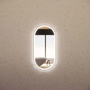 Brushed Copper Framed Oval LED Mirror by Aquaperla, a Illuminated Mirrors for sale on Style Sourcebook