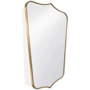 Turner Hastings Mayer 80x50 Shield Bathroom Mirror Shaving Cabinet Brushed Brass MA407SC-BB by Turner Hastings, a Mirrors for sale on Style Sourcebook