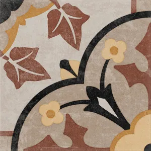 Antica Ivy Black Tan (Matt) 200x200 by Sanctuary Makers, a Encaustic Tiles for sale on Style Sourcebook