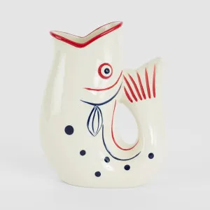 Nautical Ceramic Fish Vase Red Lips by Vixen & Velvet, a Vases & Jars for sale on Style Sourcebook