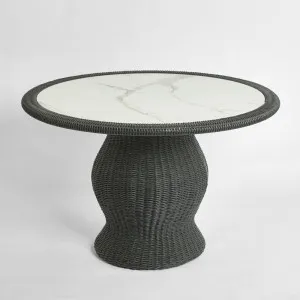 Cassius Round Dining Table 120cm Outdoor Black by OneWorld Collection, a Dining Tables for sale on Style Sourcebook