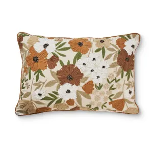 Florence Rust Embroidered Cotton Cushion 40x60cm by Madras Link, a Cushions, Decorative Pillows for sale on Style Sourcebook
