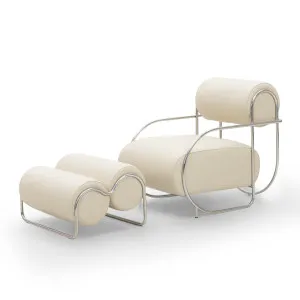 Chromeo Armchair & Ottoman - [ Simpson Cream ] by Ellison Studios, a Chairs for sale on Style Sourcebook