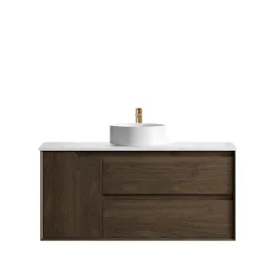 Byron 1200mm Sable Walnut Wall Hung Vanity with Stone Top by Otti Australia, a Vanities for sale on Style Sourcebook
