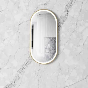 Otti LED Noosa Metal Frame Mirror Gold by Otti, a Vanity Mirrors for sale on Style Sourcebook