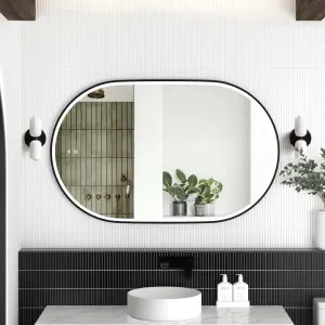 Otti LED Noosa 900(H)x600(W) Black Metal Frame Tuffi Mirror by Otti, a Vanity Mirrors for sale on Style Sourcebook