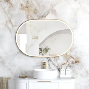 Otti LED Noosa 900(H)x600(W) Gold Metal Frame Tuffi Mirror by Otti, a Vanity Mirrors for sale on Style Sourcebook