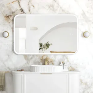 Otti LED Newport 1200(W)x750(H) White Metal Frame Tuffi Mirror by Otti, a Vanity Mirrors for sale on Style Sourcebook