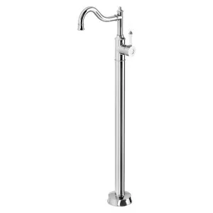Phoenix Nostalgia Floor Mounted Bath Mixer Shepherds Crook Chrome - Natural White by PHOENIX, a Bathroom Taps & Mixers for sale on Style Sourcebook