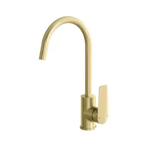 Phoenix Arlo Sink Mixer 200mm Gooseneck Brushed Gold by PHOENIX, a Kitchen Taps & Mixers for sale on Style Sourcebook