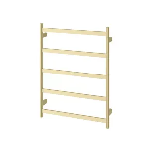 Phoenix Five Flat Bar Heated Towel Ladder Brushed Gold by PHOENIX, a Bathroom Fixtures for sale on Style Sourcebook