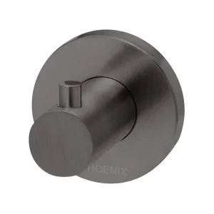 Phoenix Radii Robe Hook Round Plate Brushed Carbon by PHOENIX, a Shelves & Hooks for sale on Style Sourcebook