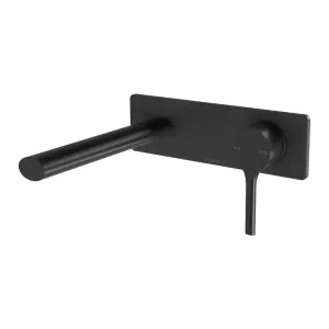 Phoenix Vivid Slimline Oval SwitchMix Wall Basin/Bath Mixer Set 175mm Matte Black (Complete Kit) by PHOENIX, a Bathroom Taps & Mixers for sale on Style Sourcebook