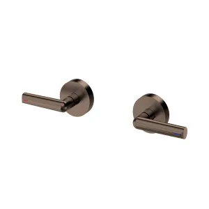 Phoenix Vivid Slimline Plus Lever Wall Top Assemblies 15mm Extended Spindles Brushed Bronze by PHOENIX, a Bathroom Taps & Mixers for sale on Style Sourcebook