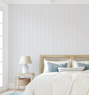 Tongue & Groove Wood Panel Wallpaper | Light Grey by oliveetoriel.com, a Wallpaper for sale on Style Sourcebook