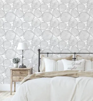 Scandinavian Logs in Light Grey Wallpaper by oliveetoriel.com, a Wallpaper for sale on Style Sourcebook