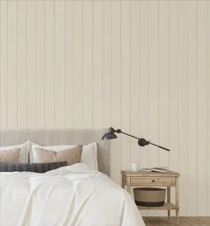 Tongue & Groove Wood Panel Wallpaper | Taupe by oliveetoriel.com, a Wallpaper for sale on Style Sourcebook