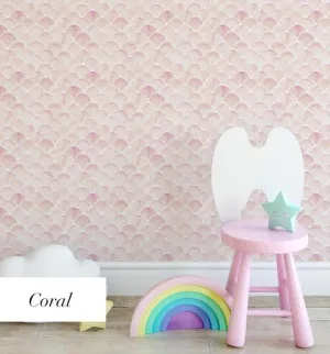 Mermaid Scales Wallpaper | 4 Colour Options by oliveetoriel.com, a Wallpaper for sale on Style Sourcebook