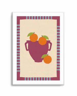 Still Life With Vase And Oranges III Color Edition by Shatha Al Dafai by oliveetoriel.com, a Prints for sale on Style Sourcebook