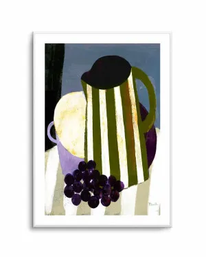 Grape and Striped Jug by Marco Marella by oliveetoriel.com, a Prints for sale on Style Sourcebook
