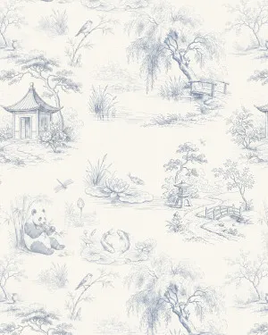 Koi Pond Gardens Toile de Jouy Wallpaper by oliveetoriel.com, a Wallpaper for sale on Style Sourcebook