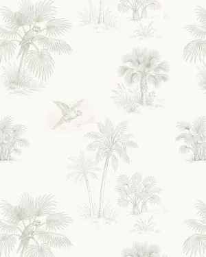 Lorikeet Palms Australian Toile de Jouy Wallpaper by oliveetoriel.com, a Wallpaper for sale on Style Sourcebook