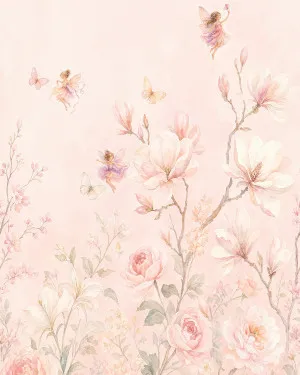Fairytale Chinoiserie Florals in Pink Wallpaper Mural by oliveetoriel.com, a Wallpaper for sale on Style Sourcebook
