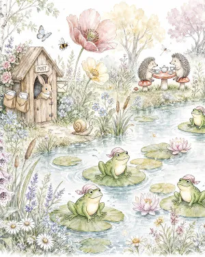 Fairytale Animal Friends Wallpaper Mural by oliveetoriel.com, a Wallpaper for sale on Style Sourcebook