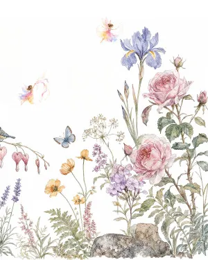Fairy Meadow Garden Wallpaper Mural by oliveetoriel.com, a Wallpaper for sale on Style Sourcebook