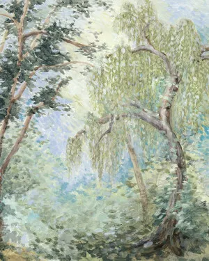 Vintage Willow Garden Panoramic Mural Wallpaper by oliveetoriel.com, a Wallpaper for sale on Style Sourcebook