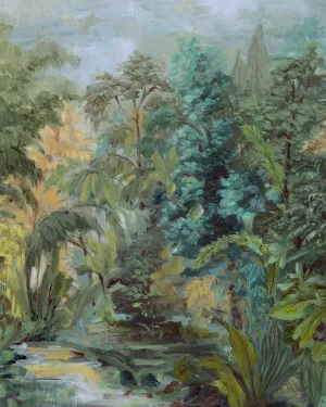 Lagoon Botanica Panoramic Mural Wallpaper by oliveetoriel.com, a Wallpaper for sale on Style Sourcebook