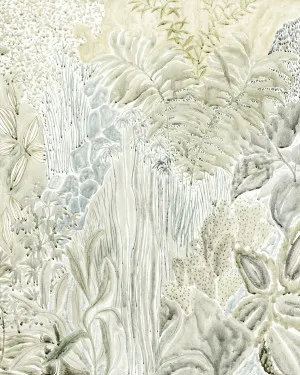 Daintree Botanical Panoramic Mural in Khaki Green Wallpaper by oliveetoriel.com, a Wallpaper for sale on Style Sourcebook