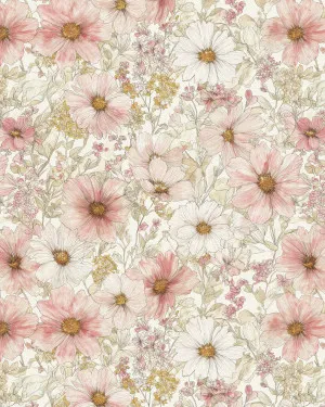 Fleur Amour in Pink Wallpaper by oliveetoriel.com, a Wallpaper for sale on Style Sourcebook