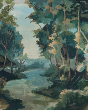 Mosswood Forest Panoramic Painted Mural Wallpaper by oliveetoriel.com, a Wallpaper for sale on Style Sourcebook
