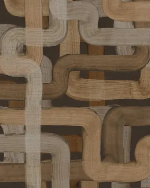 Painted Pathways in Brown Wallpaper by oliveetoriel.com, a Wallpaper for sale on Style Sourcebook