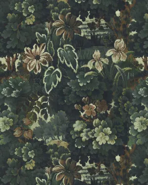 Vintage Tapestry Botanica in Emerald Green Wallpaper by oliveetoriel.com, a Wallpaper for sale on Style Sourcebook