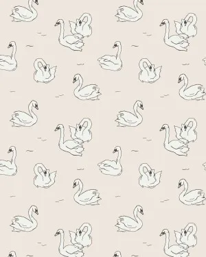 Little Swans in Beige Wallpaper by oliveetoriel.com, a Wallpaper for sale on Style Sourcebook