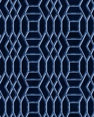 Coastal Lattice in Navy Blue Wallpaper by oliveetoriel.com, a Wallpaper for sale on Style Sourcebook
